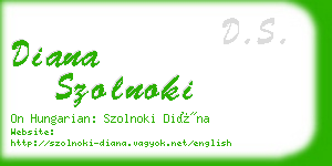 diana szolnoki business card